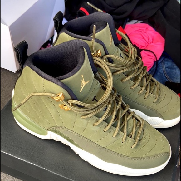 jordan 12 green olive